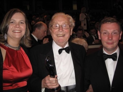 Caroline Dooley, Sir Charles Mackerras and Philip Hobbs at the Classical BRIT Awards 2009